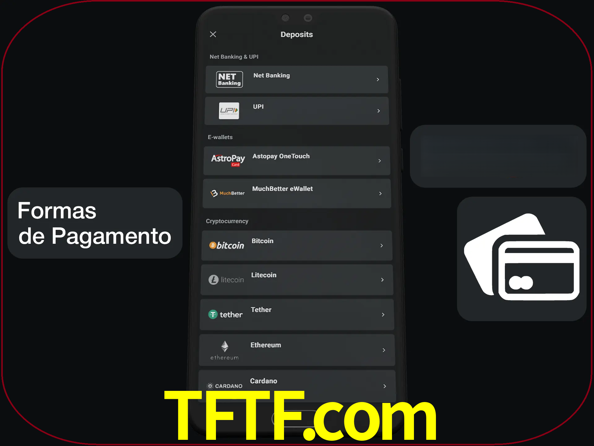 Escolha a forma de pagamento de sua preferência.