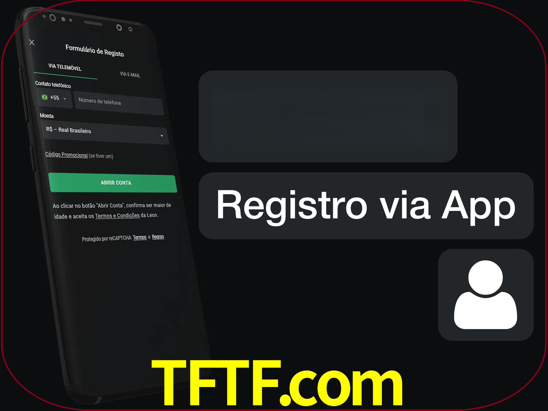 Registre-se com duas etapas usando o aplicativo.